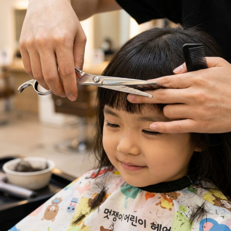 초보 가정용 어린이 아기 미용 앞머리 셀프 안전한 둥근 가위