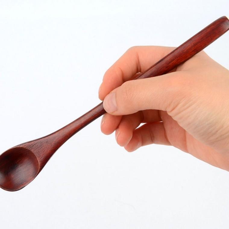 긴스푼 나무 옻칠 막대 음료 롱스푼 긴숟가락 커피 원목 젓는 2P 카페