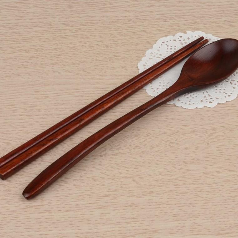 아동젓가락 아동스푼 어린이 유아 젓가락 옻칠 수저 짧은 원목 나무 손잡이 키즈