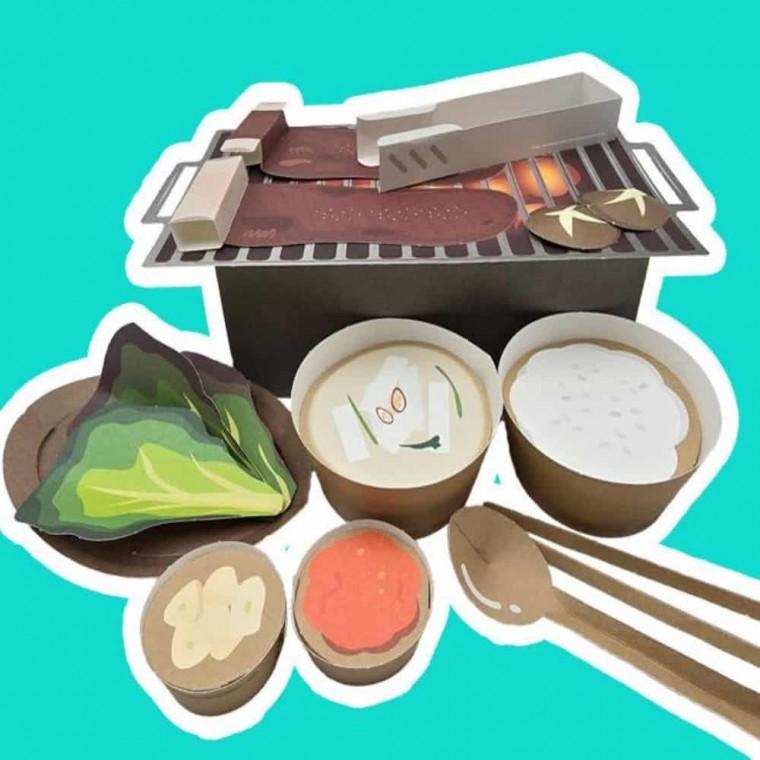 종이 숯불고기 만들기 미술놀이키트 미술키트 미술만들기키트 DIY키트 DIY만들기