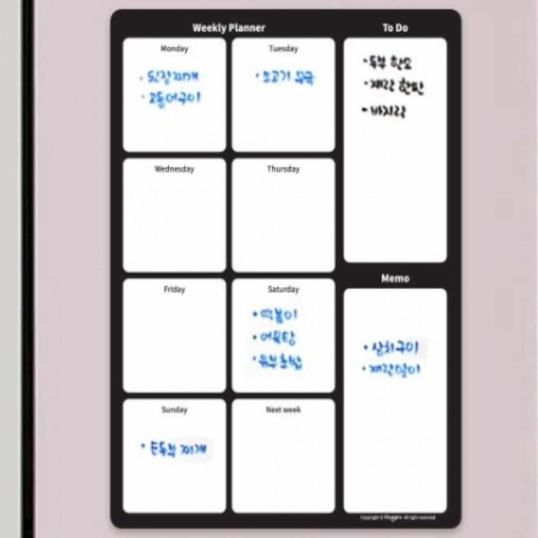 유리용 위클리 플래너 스케줄달력 만년플래너 위클리캘린더 플래너보드 주간달력