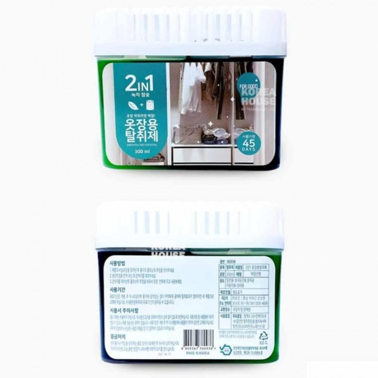 옷장용 탈취제 (숯 녹차) 300ml 장롱방향제 옷장용탈취제 드레스룸방향제 옷방냄새 옷장냄새탈취제