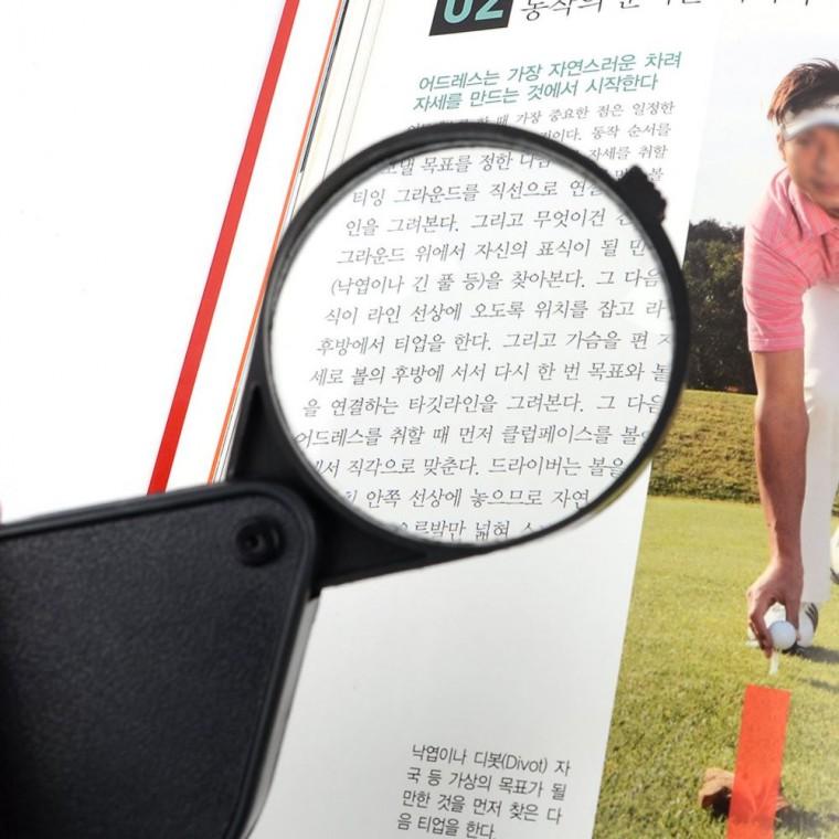 루페 휴대용 독서 돋보기 렌즈 접이식 포켓 확대경 확대기