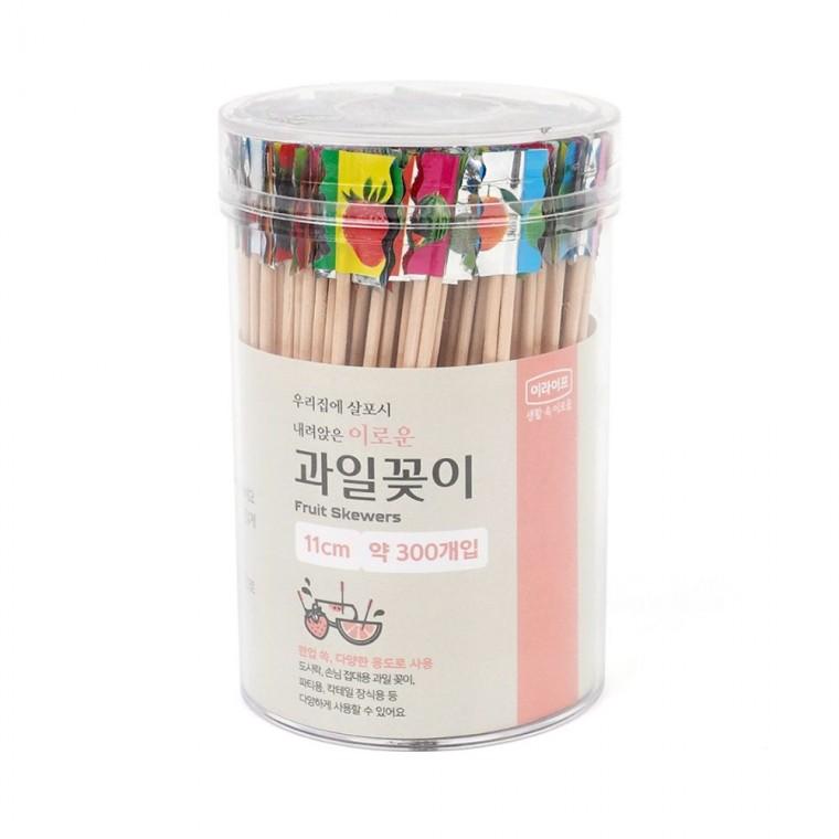 300p 원형 꽂이 과일 간식 이쑤시개 뷔페 꼬치 핑거푸드 디저트 파티 케이터링 나무