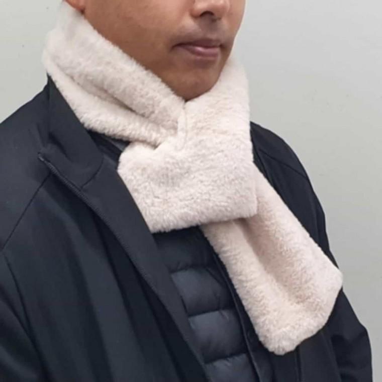 퍼 미니목도리 베이지 숏머플러 털목도리 따뜻한목도리