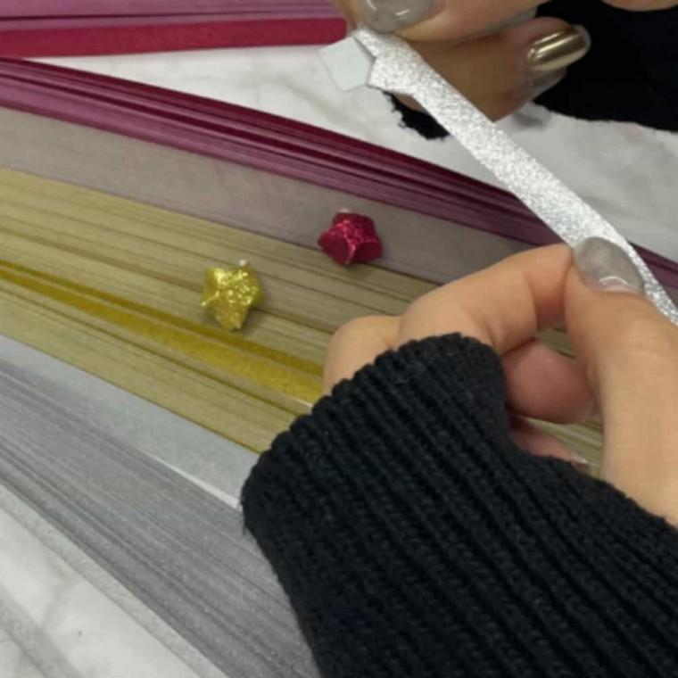 반짝이 별종이 골드 금색종이 종이접기색종이 별접기종이
