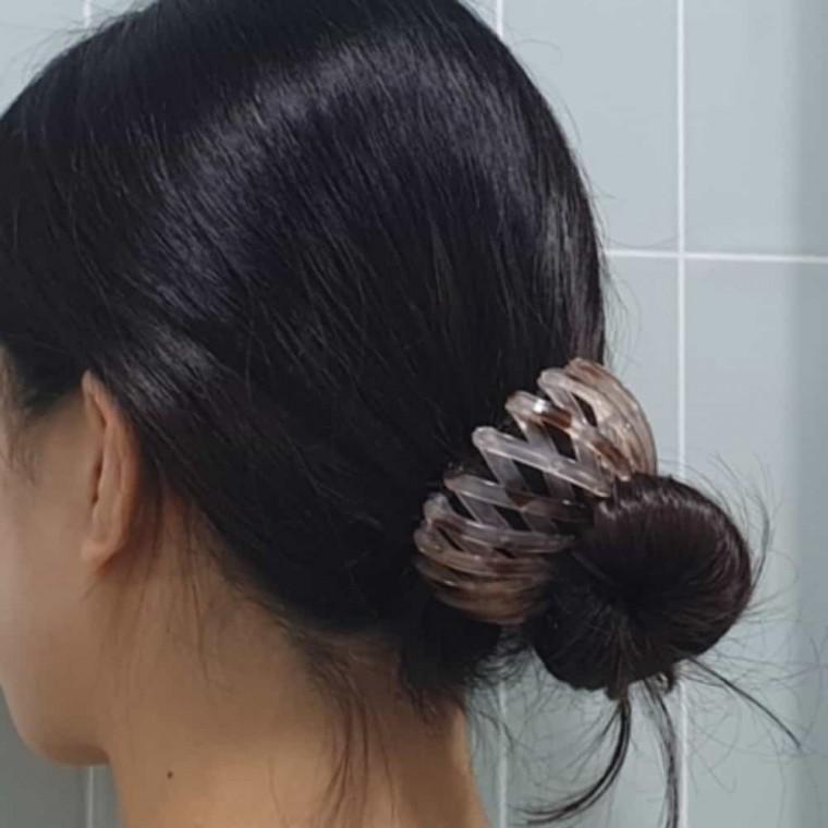 포니 똥머리집게핀 그레이블랙 똥머리핀 올림머리핀 만두핀