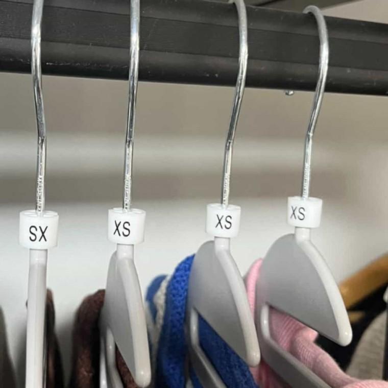 옷걸이사이즈링 XS 10P 의류사이즈 사이즈표시 옷걸이링