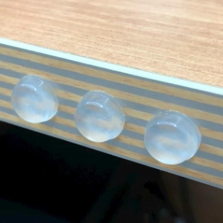 실리콘 받침스티커 원기둥 12x4 문소음방지 투명도트스티커 실리콘범퍼스티커