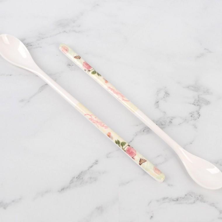 긴 아이스크림 티 카페 숟가락 롱 스푼 음료 스테인레스 2P 디저트 레져