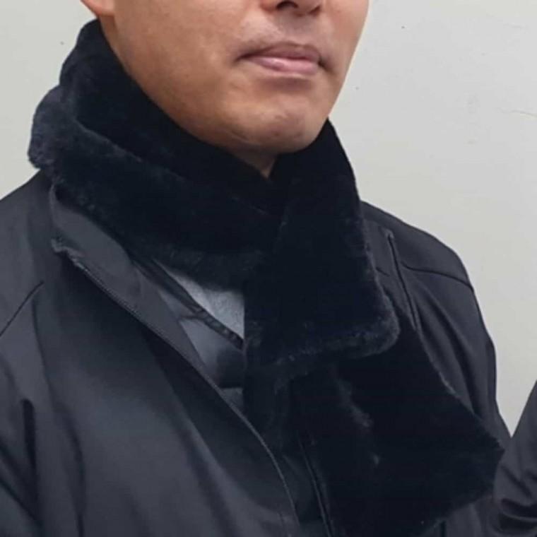 퍼 미니목도리 블랙 퍼목도리 퍼머플러 방한목도리