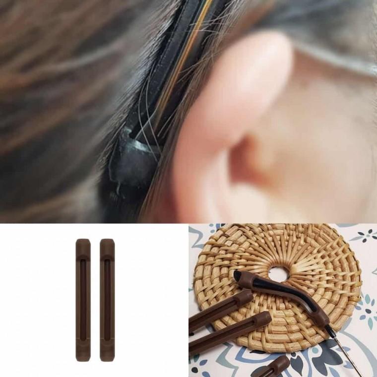 실리콘 안경다리커버 브라운 안경미끄럼방지 흘러내림방지 안경흘러내림방지 논슬립 안경고정걸이