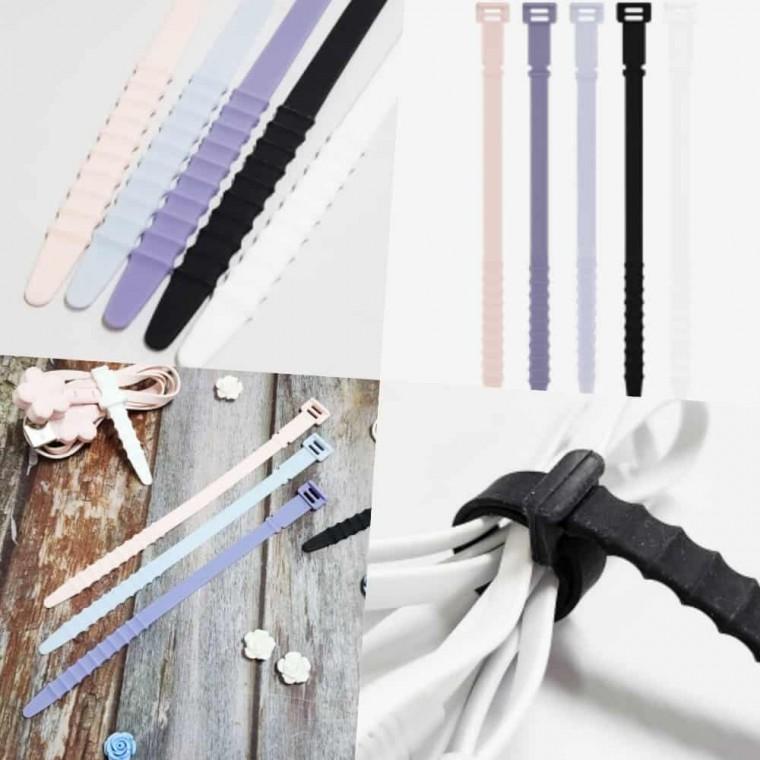 실리콘 케이블 타이 180mm 케이블클립 랜선정리 다회용케이블타이 케이블선정리 선정리