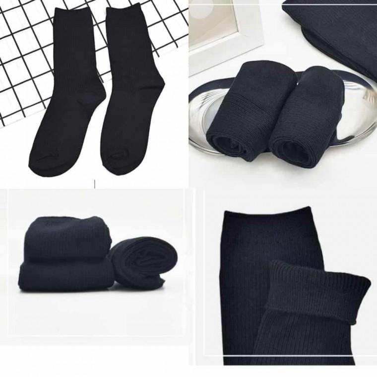 긴목 골지 양말 블랙 장목양말 패션양말 종아리 양말 여자양말 여자장목양말