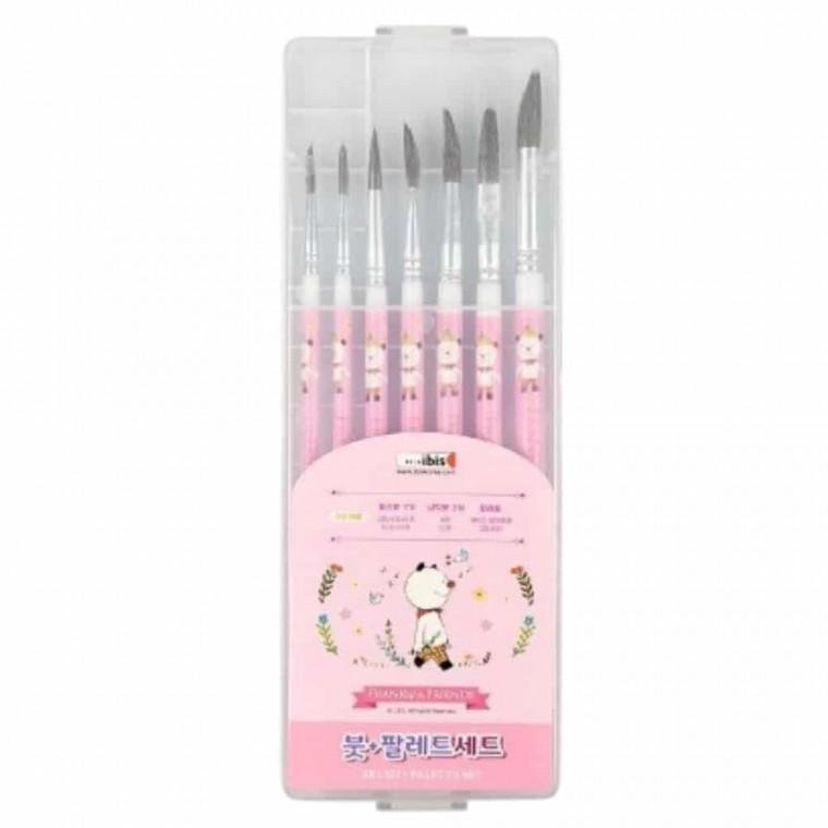 붓 팔레트 세트 (핑크) 플라스틱파레트 미술파레트 어린이파레트 그림파레트 플라스틱팔레트