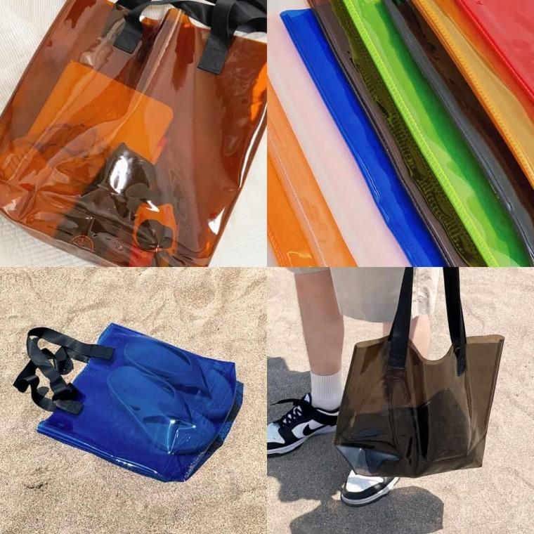 투명 PVC 숄더백 비치가방 투명 가방 물놀이가방 비치백 방수 비치백