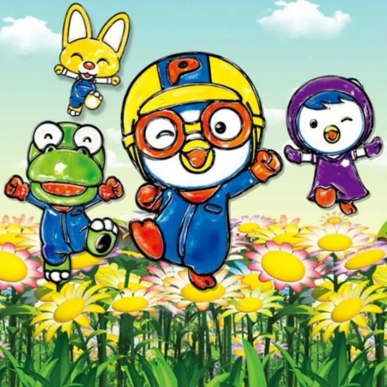 물감스티커놀이 글라스스티커 유아색칠공부 유리창스티커 글라스데코도안 유리스티커