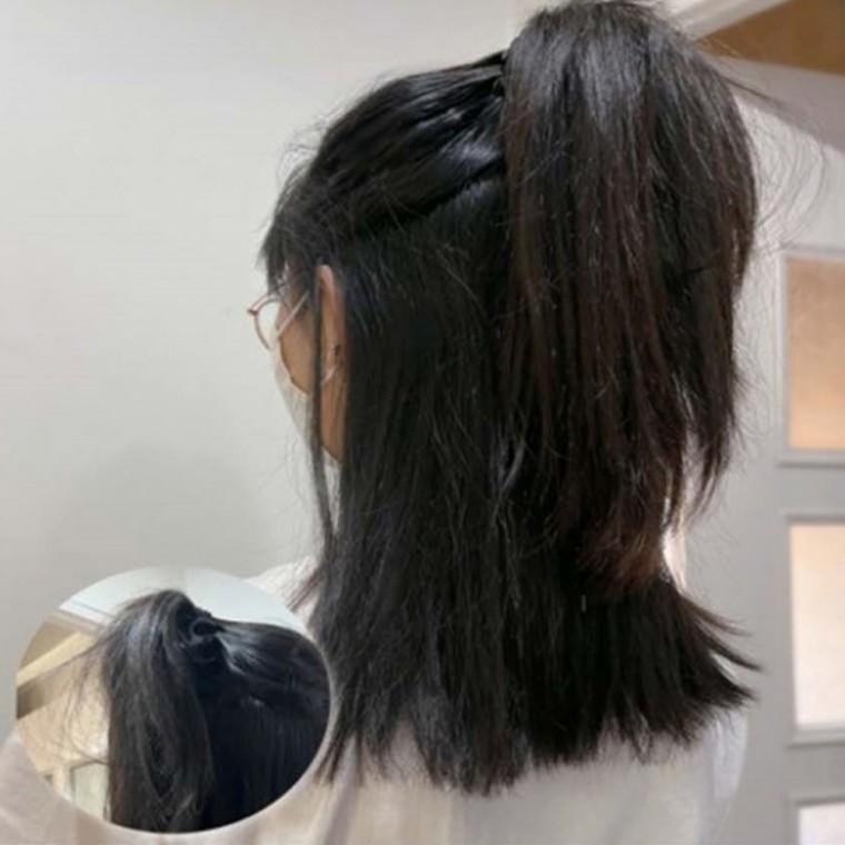 여성 반머리 올림머리 문어발 헤어핀 집게핀 유광블랙