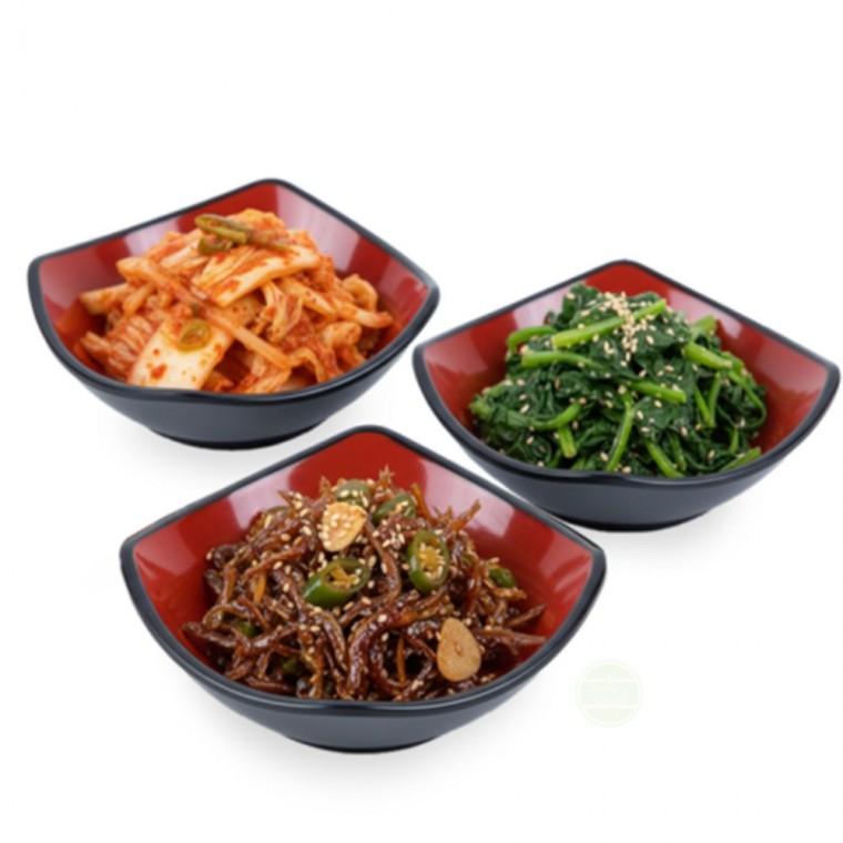 멜라민 투톤 사각 찬기 가벼운접시 업소용멜라민직사각접시
