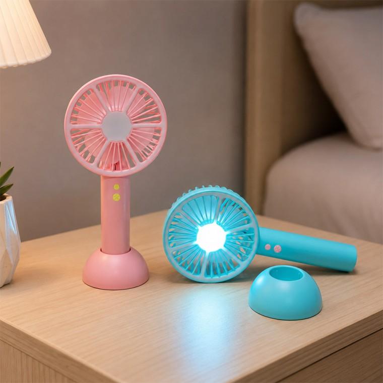 LED 조명 스탠드 선풍기 핸디 미니 USB 충전식 쿨러 스탠드 탁상 사무실 저소음 써큘레이터 선풍기