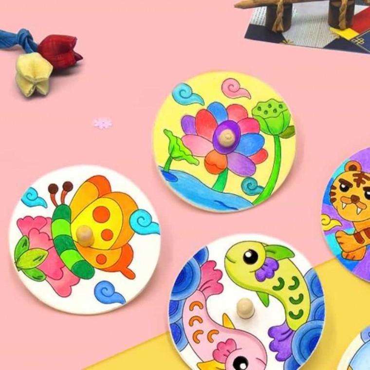 전통민화 팽이 전통놀이세트 만들기키트 전통놀이팽이