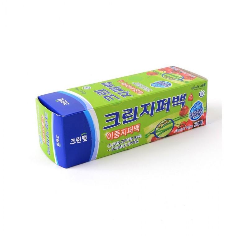 이중 지퍼백 밀봉 20매입 비닐백 소형 위생보관 신선도 음식물 냉동