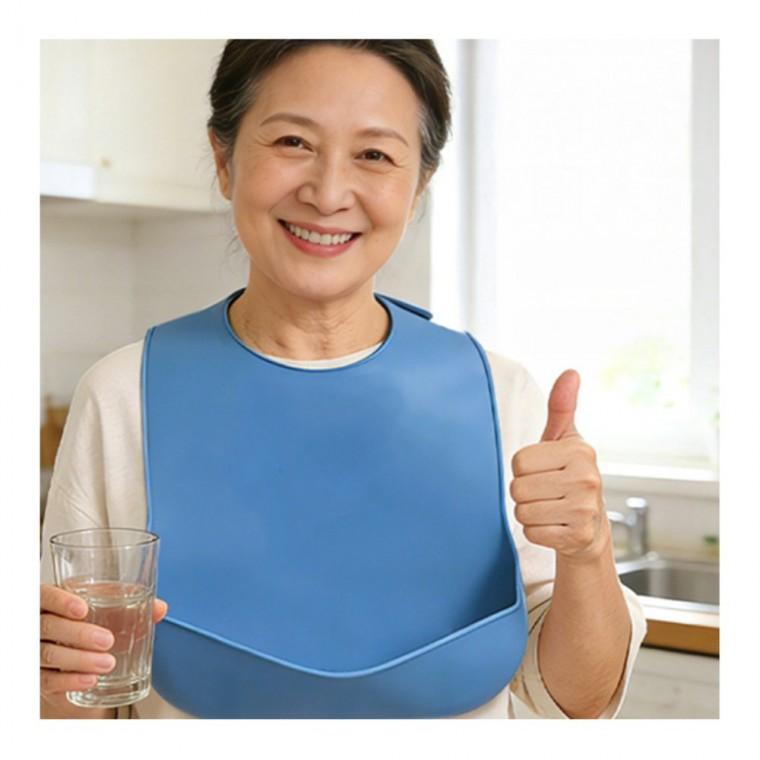 환자용턱받이 어르신 식사용 실리콘 노인턱받이 핑크