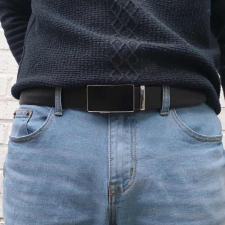 가죽 자동벨트 (블랙) 남자선물 허리벨트 남성허리띠 남자벨트 남자허리띠