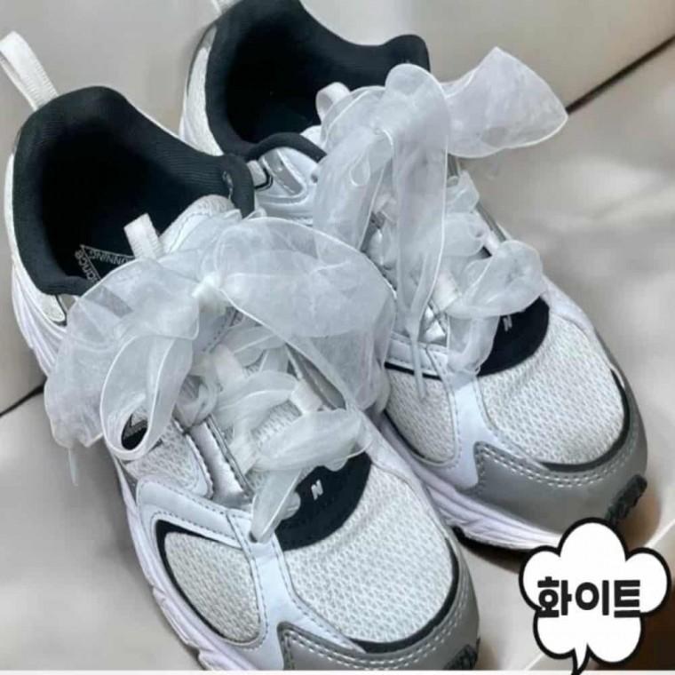 리본 신발끈 화이트 130cm 운동화끈고정 신발악세사리 신발꾸미기 운동화줄 신발액세서리