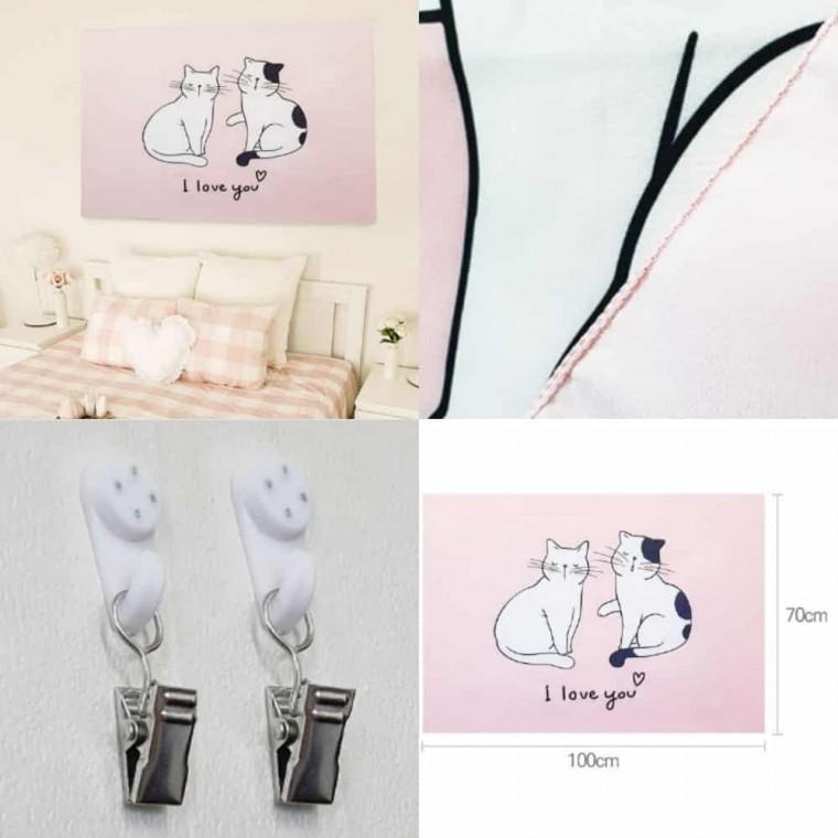 패브릭 포스터 고양이 S 태피스트리 신혼집인테리어 벽장식소품 거실벽면인테리어 두꺼비집가리개