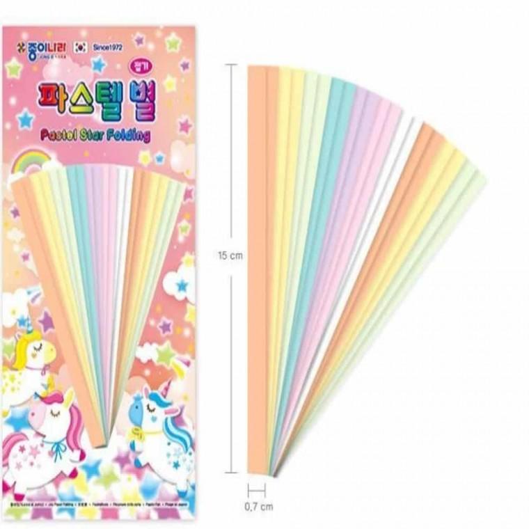 컬러 별접기 (10개 1세트) 별종이접기 종이띠별만들기 별종이 긴종이 별모양접기