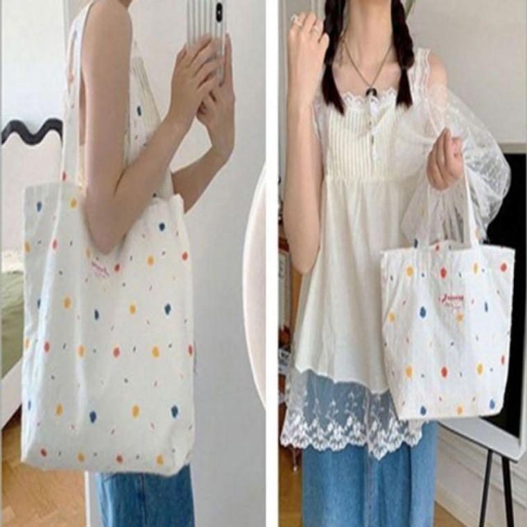 귀여운 에코백 미니가방 여성가방 캔버스가방 손 가방 화장품 파우치 숄더백 캔버스 에코백 여성 미니