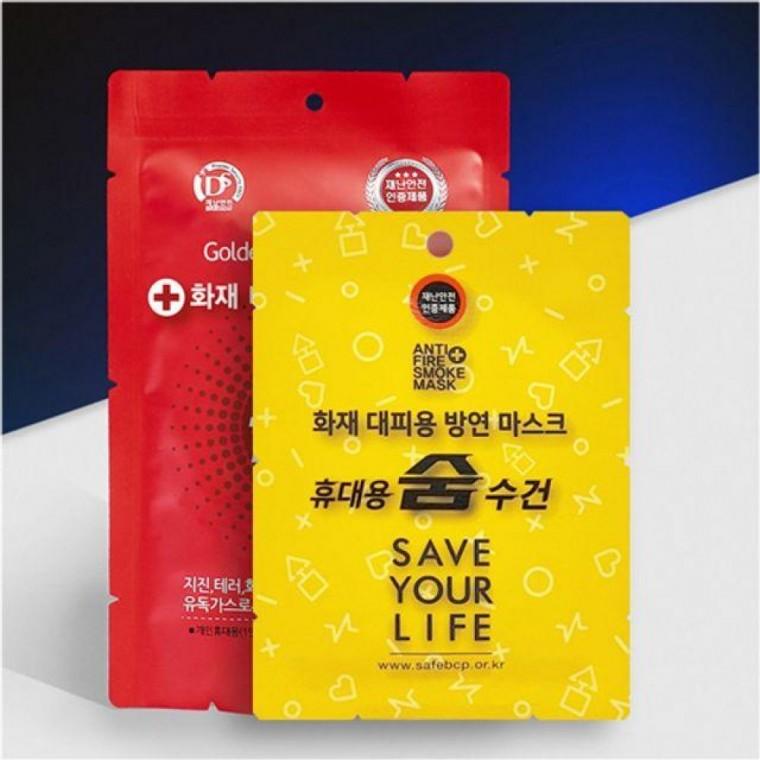 화재대피용 숨수건 재난안전 방독면대용 구조손수건 구조손수건 마스크 습식 휴대용 물수건 숨수건 생명손