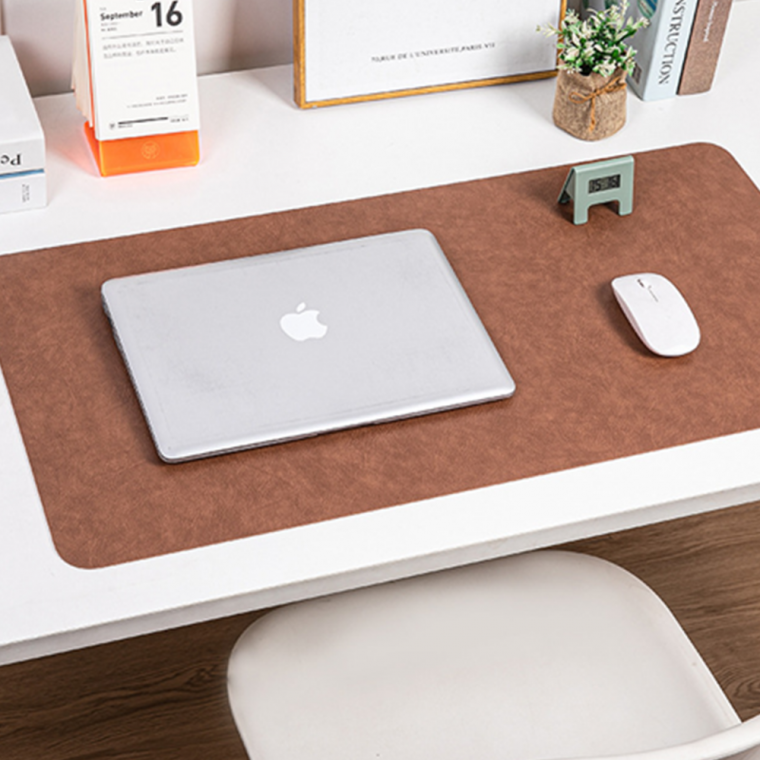 데스크 매트 양면 가죽 책상 보호 패드 덮개 깔개 깔판 브라운 90cmx45cm desk mat n50701
