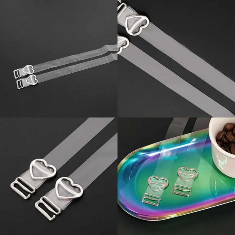 하트 투명 브라끈 1.5cm 브라어깨끈 브래지어투명끈 투명끈 브래지어끈 브라자투명끈