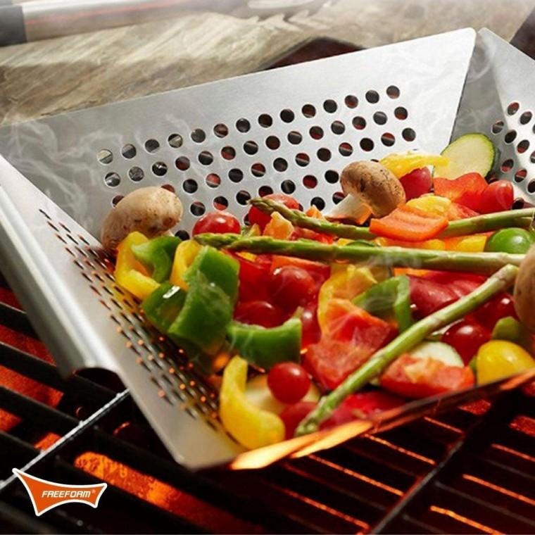 사각 타공 후라이팬 직화 프라이팬 보관파우치 바비큐 바베큐 구이 불판 접이식 장비 타공 숯불 석쇠