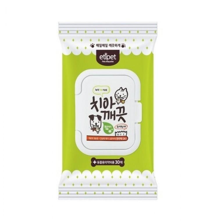 (2개묶음)[리뉴얼]에티펫 치아깨끗 물티슈30매