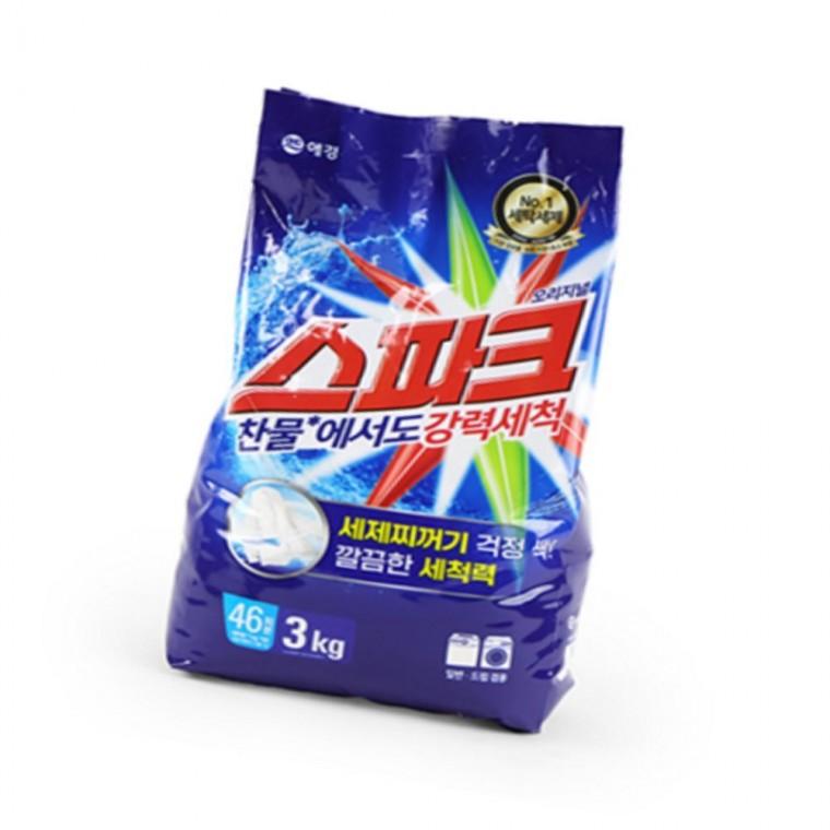 애경스파크3kg리필 세탁세제드럼용 드럼용가루세제 찬물전용가루세제