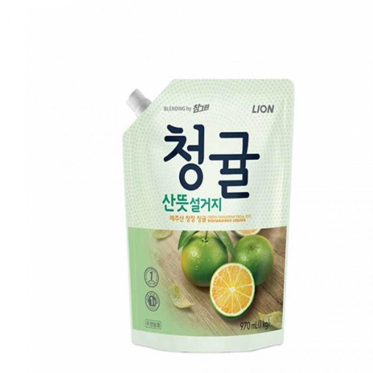 청귤 산뜻설거지 주방세제 1kg 리필 1EA 대용량주방세제 업소용세제 주방세제대용량