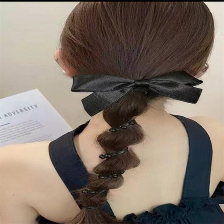리본 머리끈 포니테일 진주헤어장식 예쁜머리끈