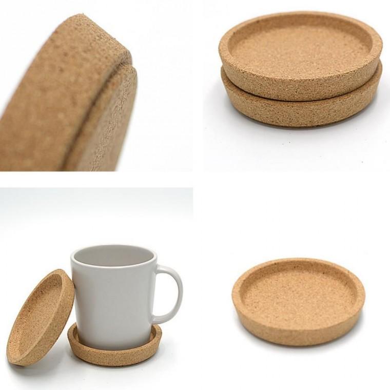 코르크 컵받침 커피잔 10cm 2개입 커피컵받침 코르크코스터 카페컵받침