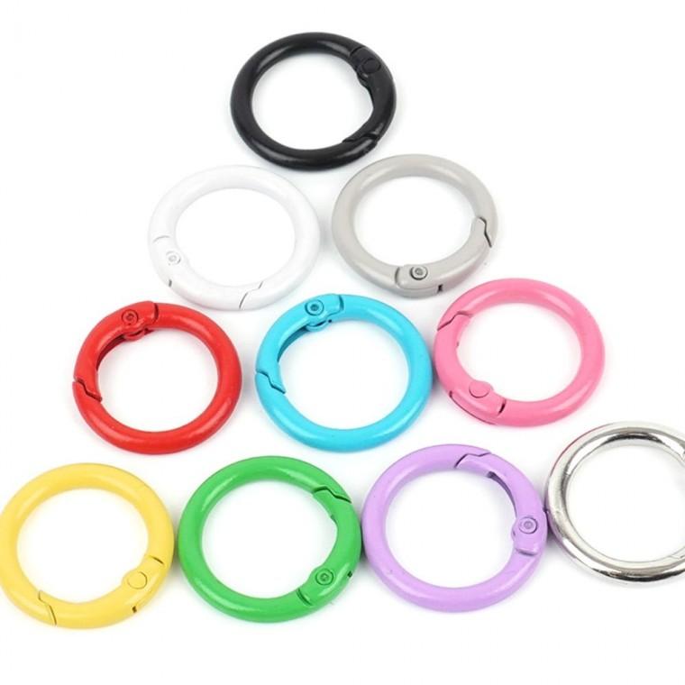 원형컬러고리 오픈형 원형 컬러 1P 24mm 메탈 쉬운 카드 고리링 열쇠 연결 탈부착