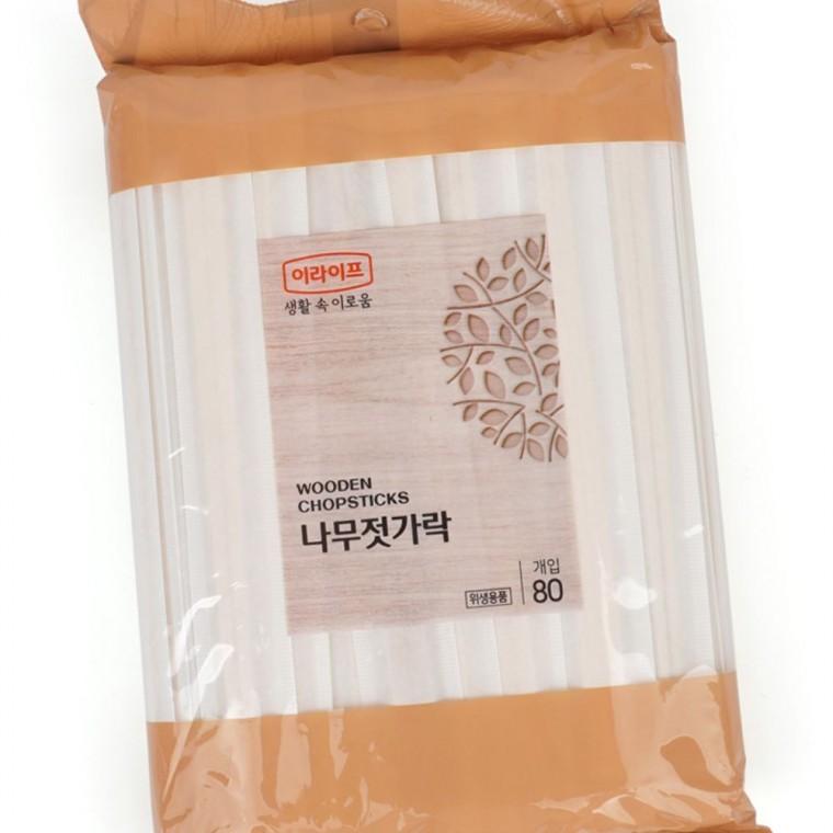 일회용젓가락 일회용 나무젓가락 외식 개별포장 간편 가정 휴대 80개입 도시락 위생