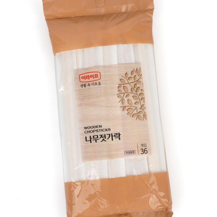 개별포장 일회용 도시락 위생 외식 가정 나무젓가락 휴대 36개입 간편 젓가락