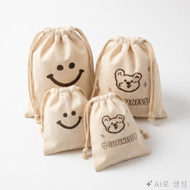 캐릭터 생리대 파우치 인형파우치 면주머니 작은파우치