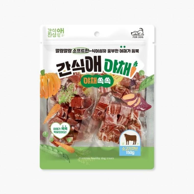 (3개묶음)간식애야채 소프트 소고기큐브150g