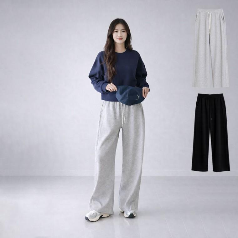 여성 루즈핏 와이드 트레이닝 바지