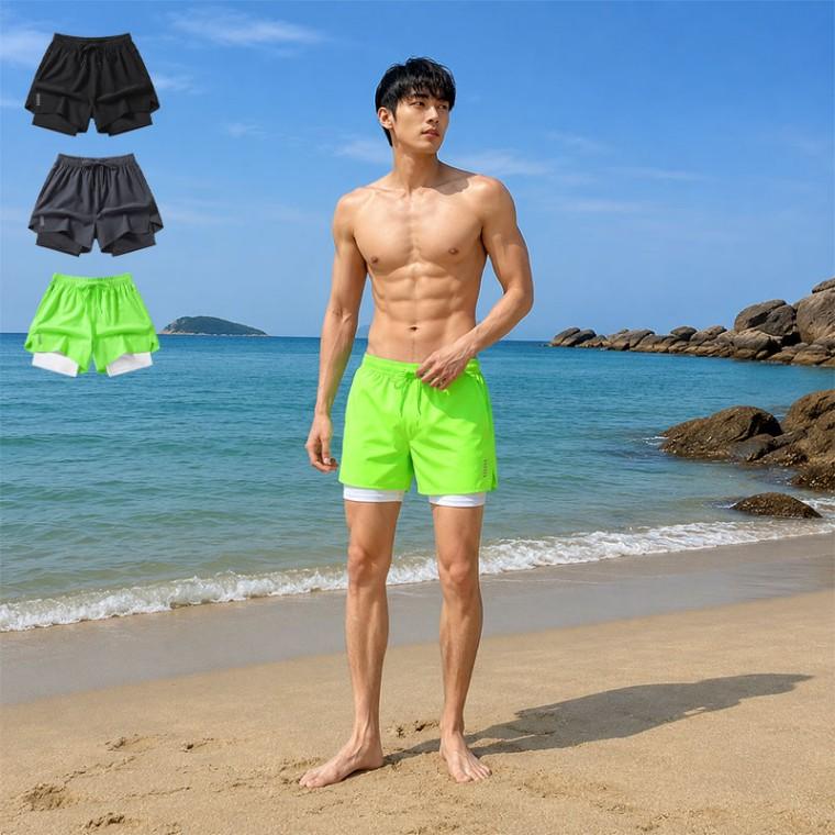 남성 러닝 반바지 레깅스 일체형 스포츠 운동 숏팬츠 트레이닝