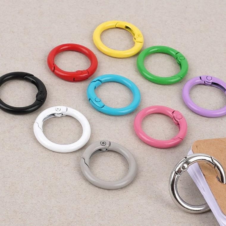 가방걸이 원형컬러고리 탈부착 24mm 고리링 1P 원형 카드 열쇠 오픈형 컬러