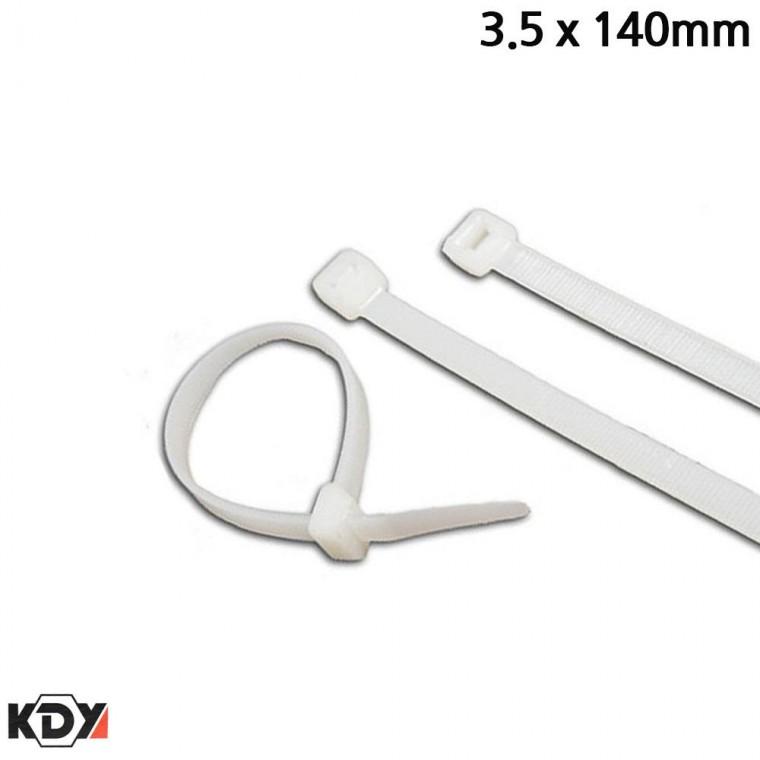 KDY 화이트 케이블타이 3.5 x 140mm 100개입 전선 선정리끈
